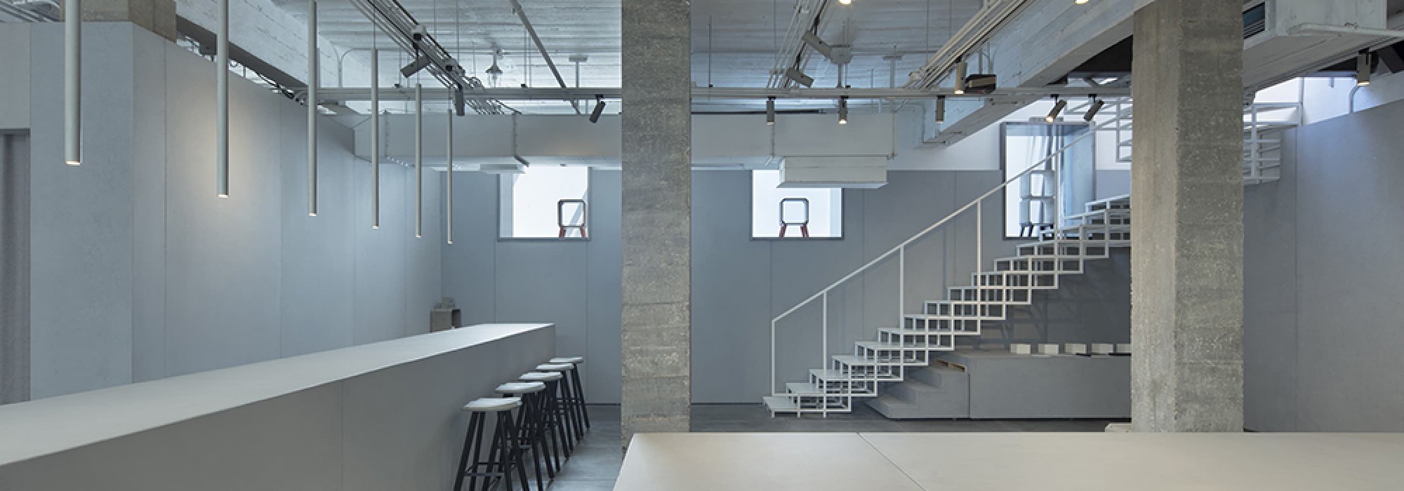 concrete track ceiling lamps